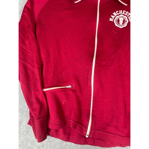 VINTAGE Collegiate Pacific Jacket Womens XL Red Manchester Full Zip Athletic 90s - Picture 5 of 6